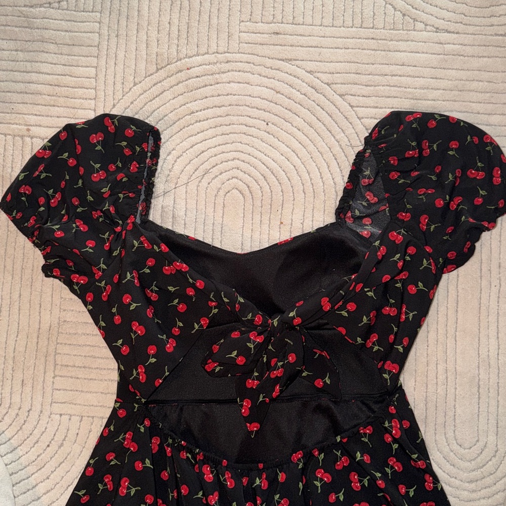 Black Cherry Print Romper - Picture 4 of 6